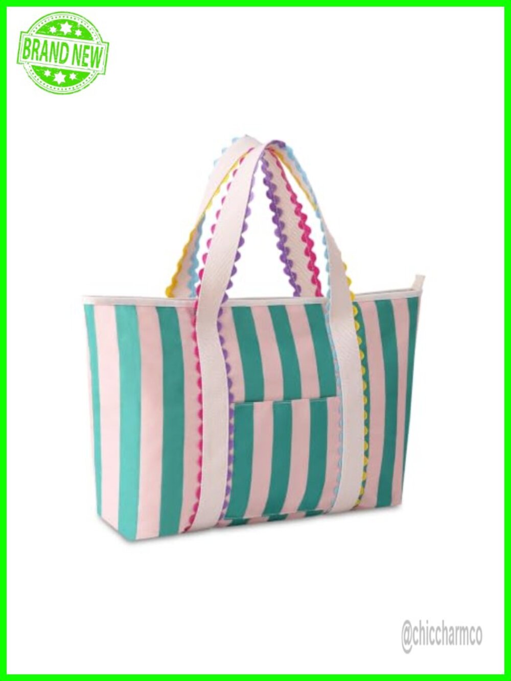 Canvas Tote Bag for Women Zippered Shoulder Bag Fits 15.6in Laptop Foldable